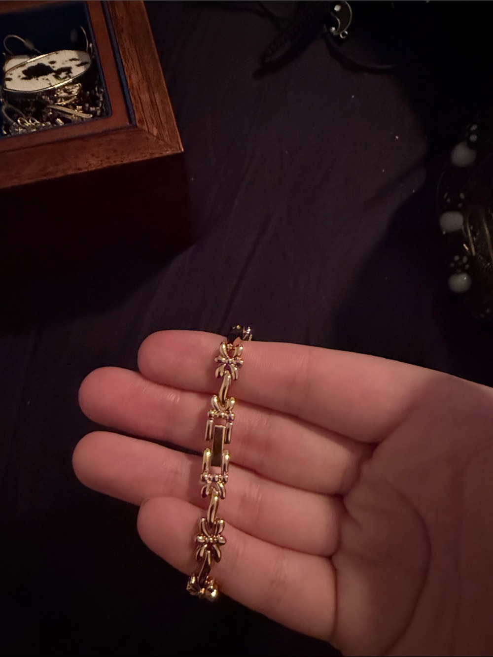 Gold Floral Women's Bracelet Watch - Picture 2 of 2